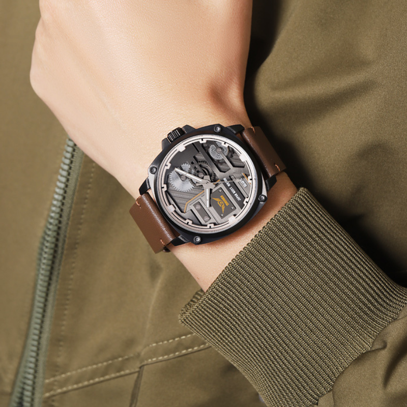 Elegant Leather Quartz Men's Watch