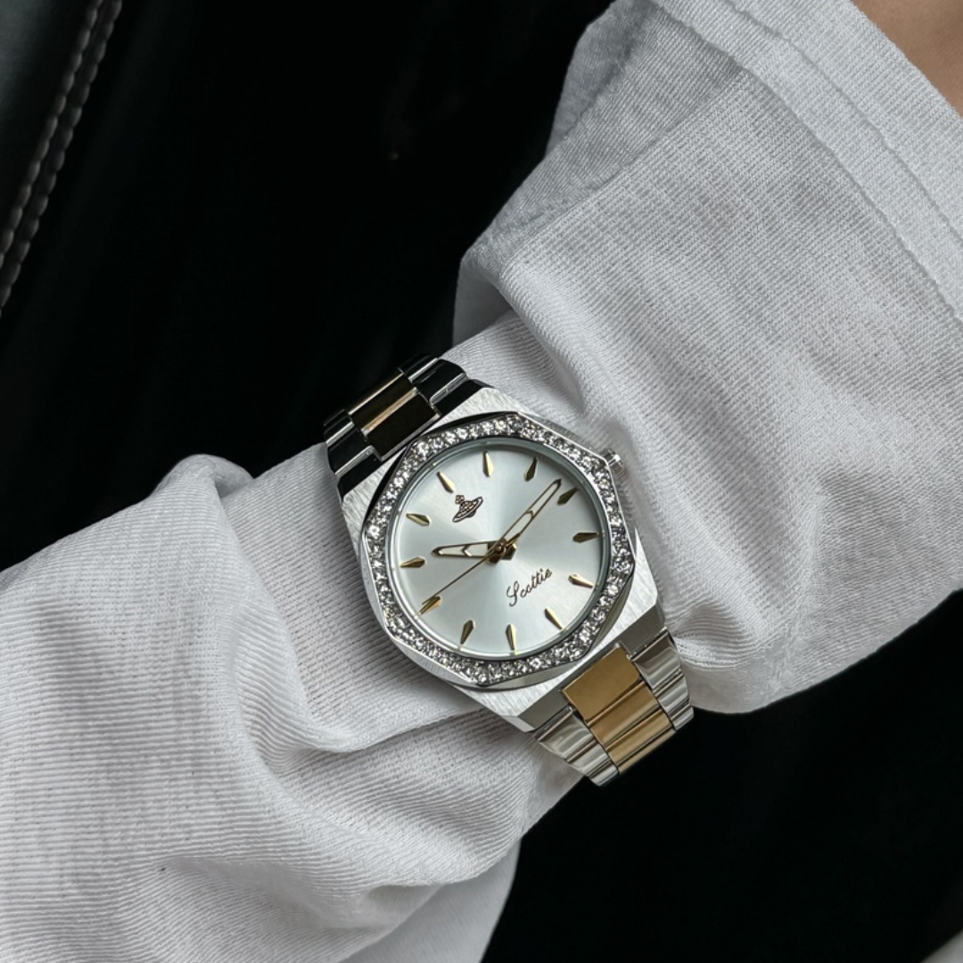 Stainless Steel Octagonal Diamond Dainty Watch – Elegant and Unique Timepiece