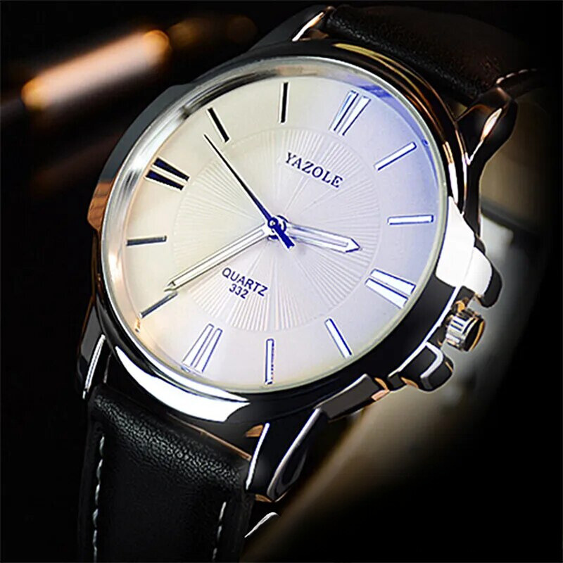 Blue Glass Watch with Leather Strap – Luxury and Elegance for Any Occasion