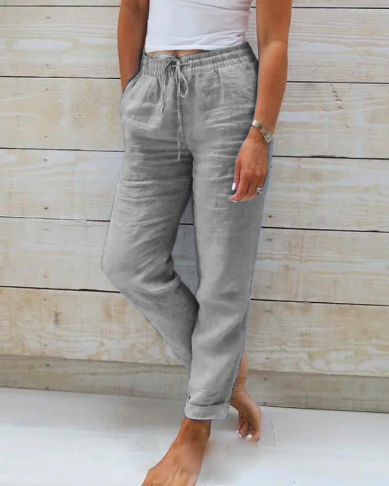 Allison - Elegant custom-made cotton-linen pants