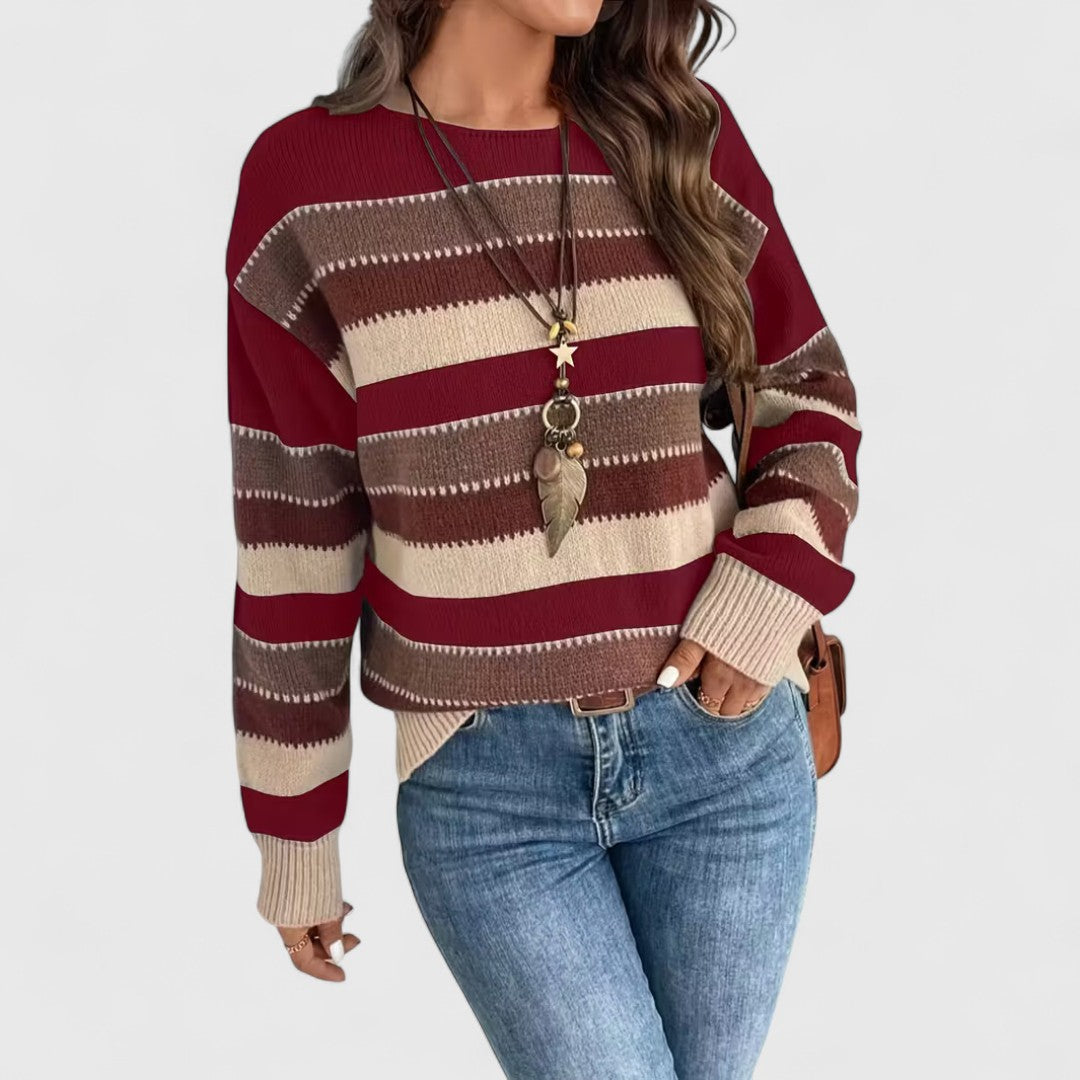 Sofia - Chic Vintage Striped Sweater for Effortless Style