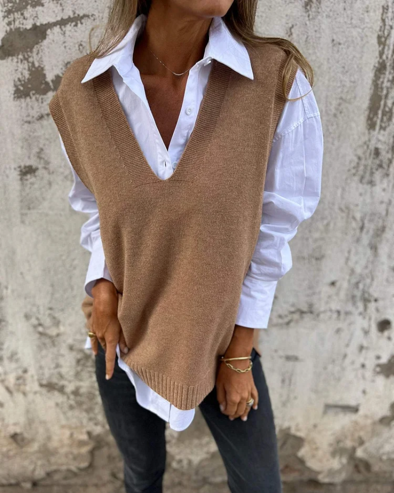 NUSA - Chic Knit Sweater Vest for a Stylish Look
