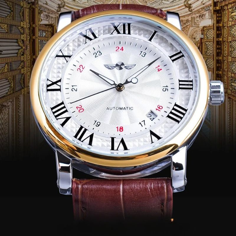 Luxury genuine leather automatic watch - Elegance and sophistication on the wrist