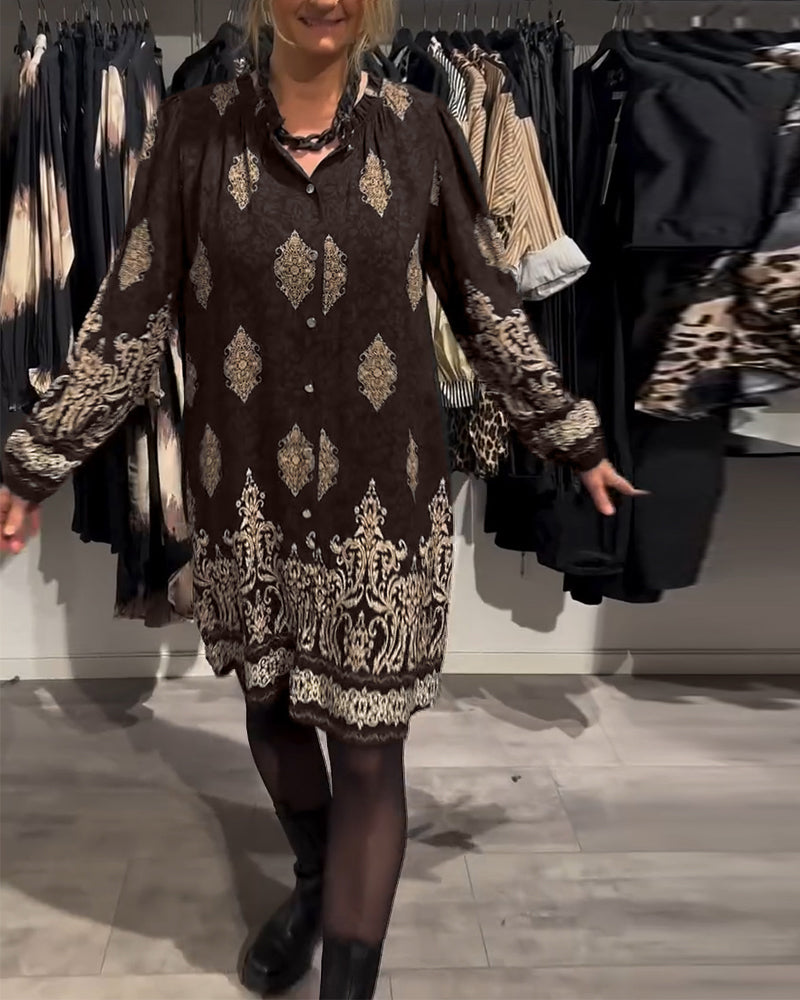 Vintage-Inspired Button-Front Dress