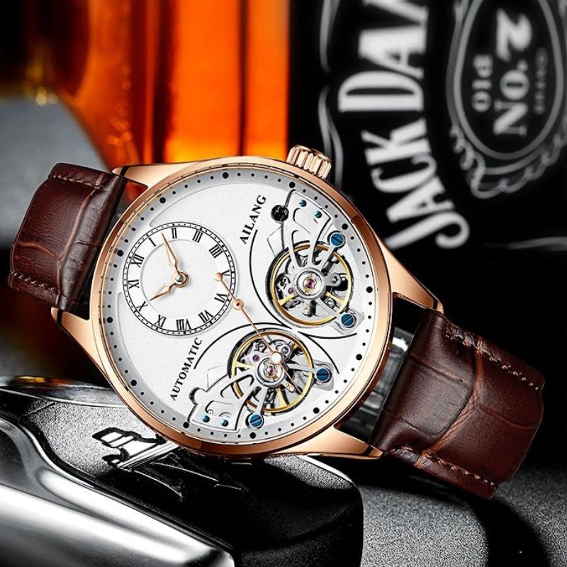 Luxury Double Tourbillon Luminous Mechanical Watch