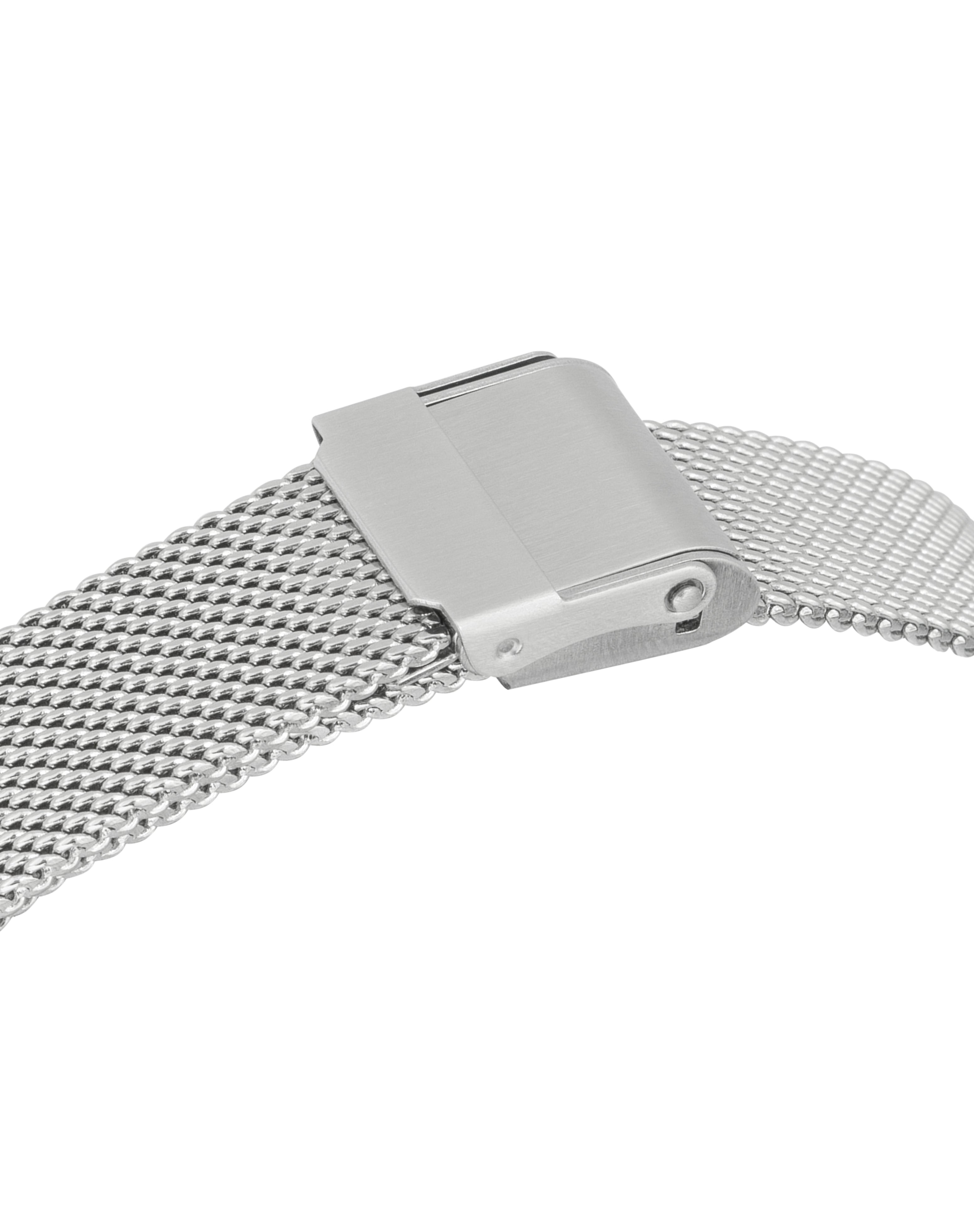 Orion - Elegant Rectangular Silver Watch with Luxury Mesh Band