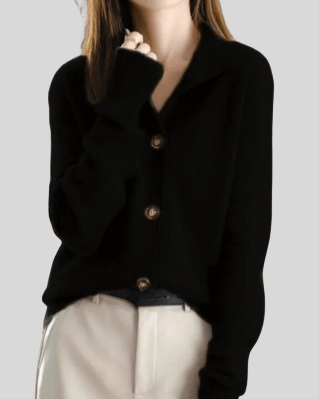 Claire | Elegant Retro-Style Cashmere Cardigan for Timeless Chic