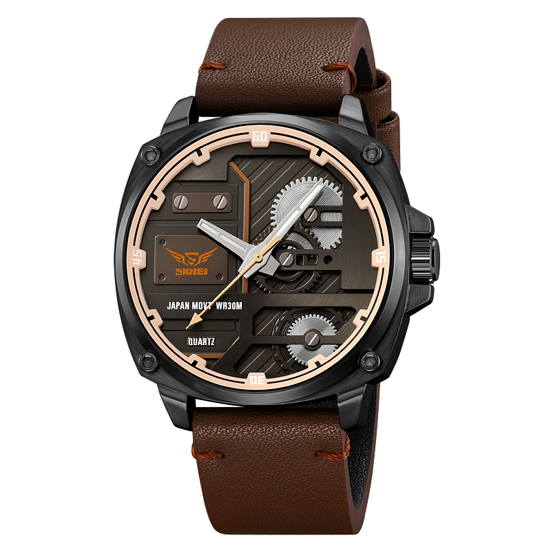 Elegant Leather Quartz Men's Watch