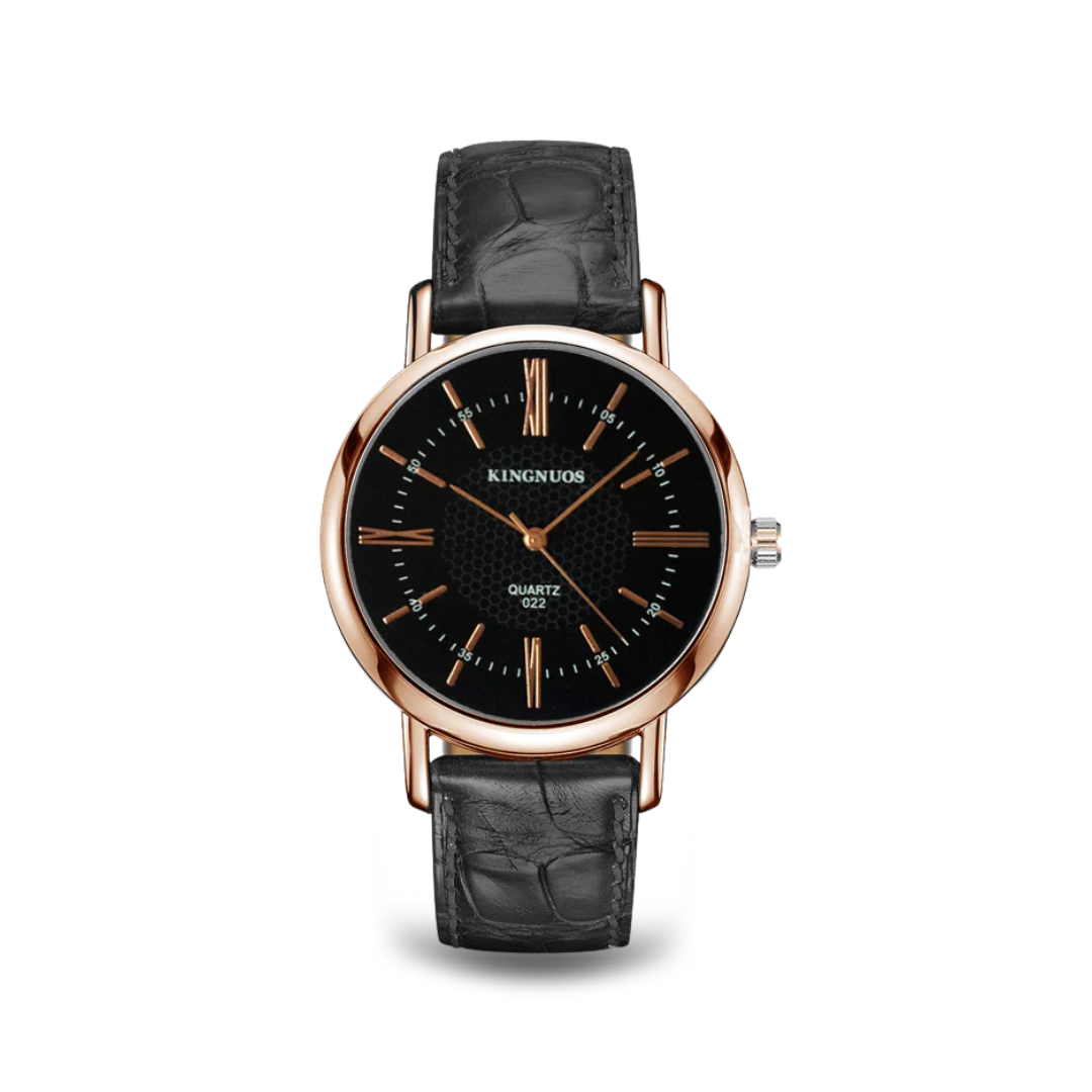 Elegant Leather Strap Quartz Wristwatch for Timeless Style
