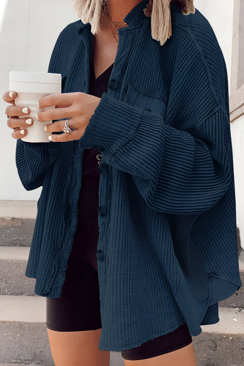 Mila - Comfortable Knit Cardigan with Ruffled Pattern