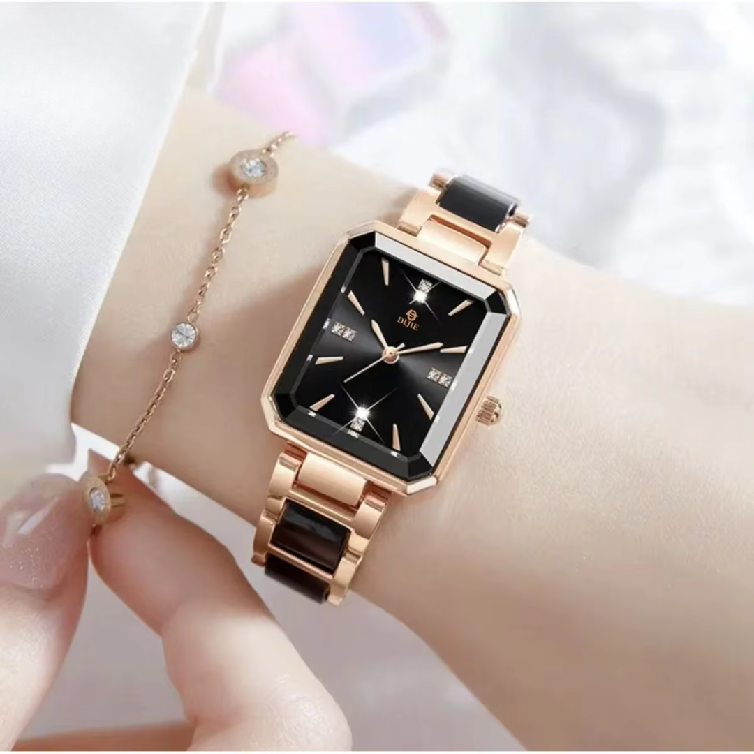 Elegant Luxury Diamond Square Quartz Watch for a Sleek and Stylish Look