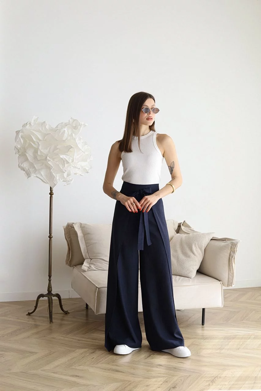 ARIANE – Women's Wide Linen Pants for a Stylish and Comfortable Look