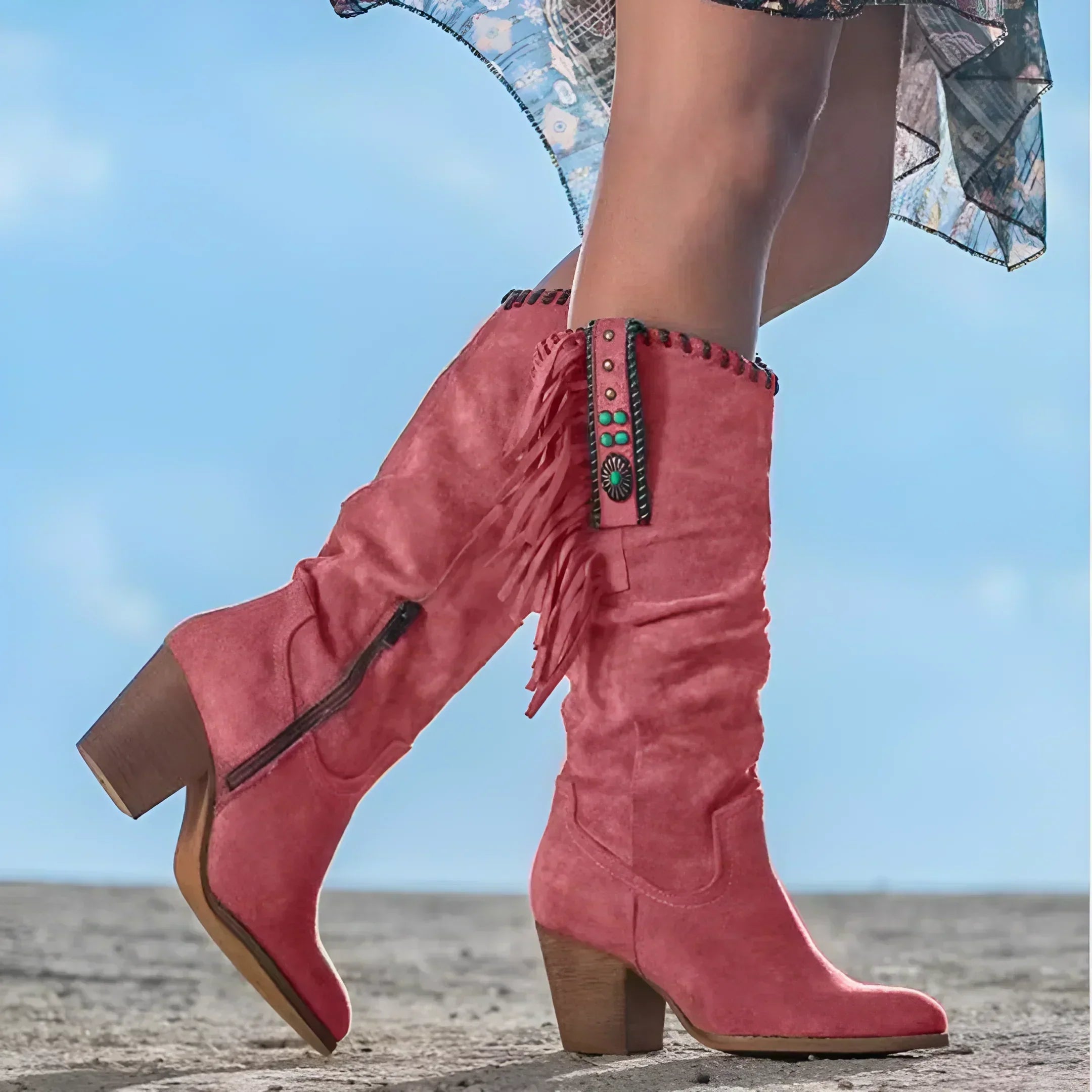 Mara™ - Authentic Faux Leather Cowboy Boots for Authentic Style
