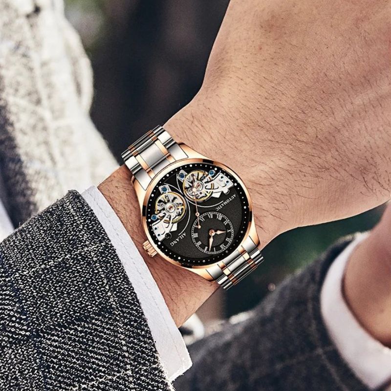 Luxury Double Tourbillon Luminous Mechanical Watch