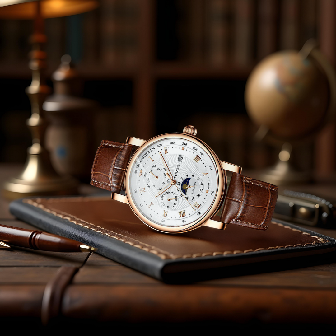 Luxury Leather Automatic Mechanical Watch