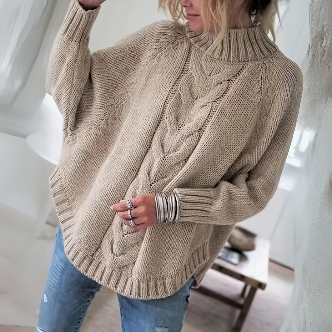Lorette - Elegant Cable Knit Sweater for a Sophisticated Style