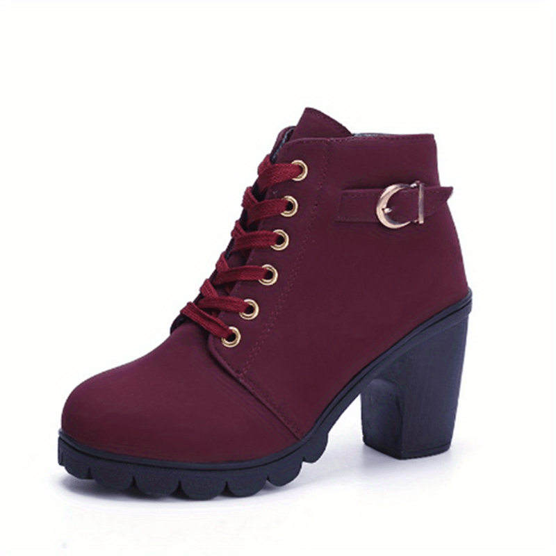 Yael - Elegant Leather Lace-up Booties