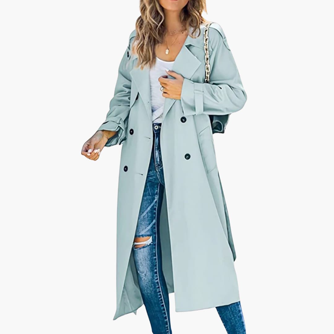 Elegant double-breasted trench coat for women – timelessly stylish