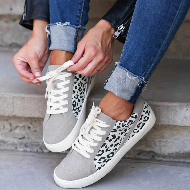 Sophisticated Leopard Print Trendy Sneakers