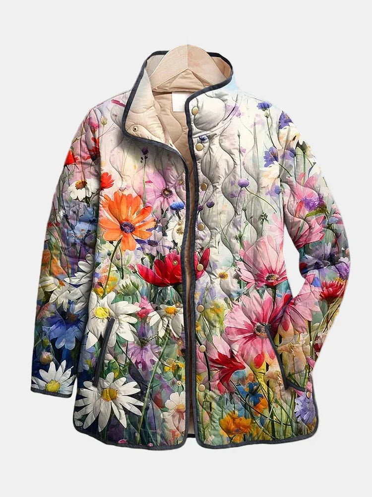Kaia Vintage Floral Quilted Jacket with Timeless Style