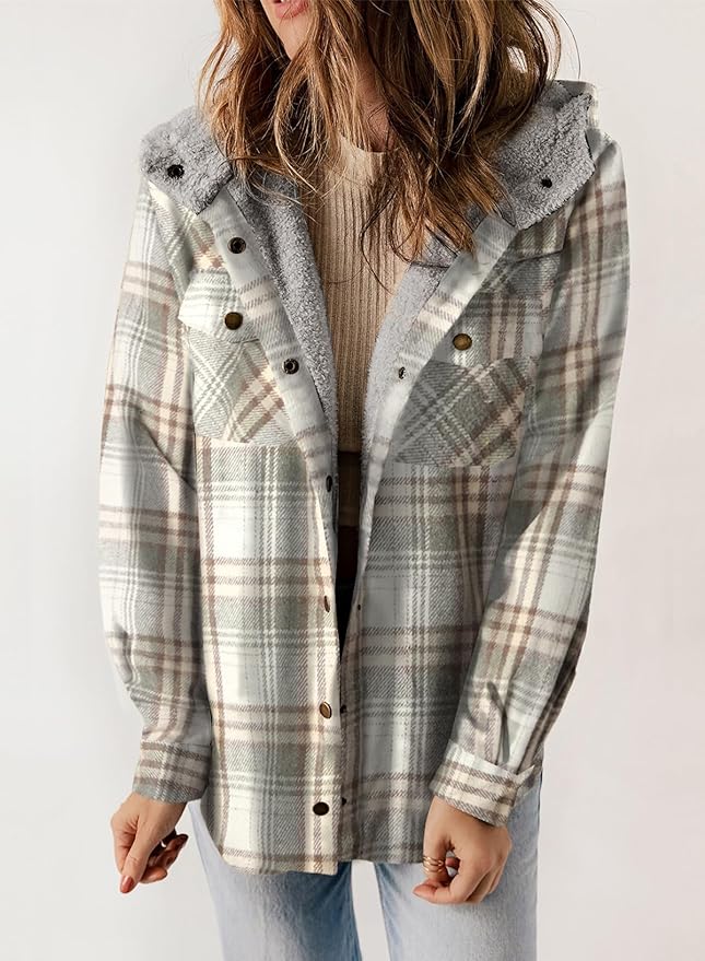 Elvessa | Elegant Plaid Flannel Jacket