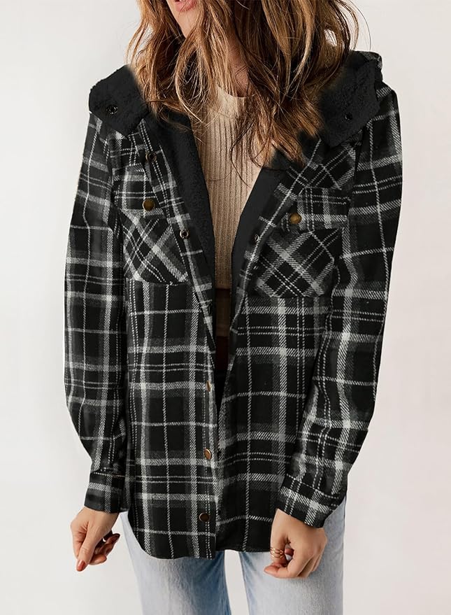 Elvessa | Elegant Plaid Flannel Jacket