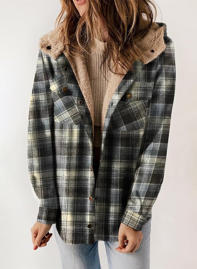 Elvessa | Elegant Plaid Flannel Jacket