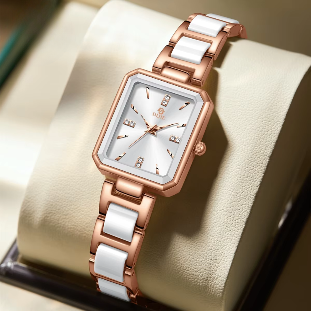 Elegant Luxury Diamond Square Quartz Watch for a Sleek and Stylish Look
