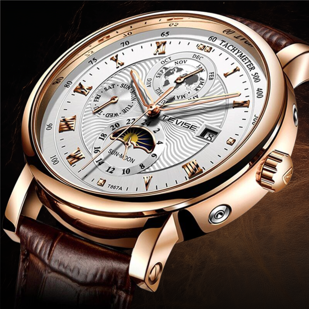 Luxury Leather Automatic Mechanical Watch