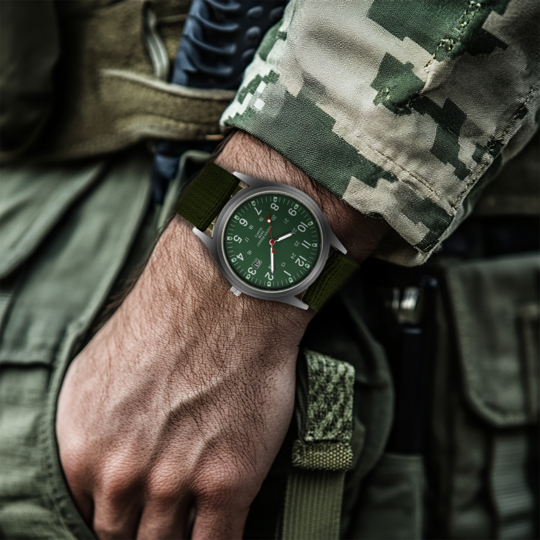 Elegant Casual Watch with Military Style