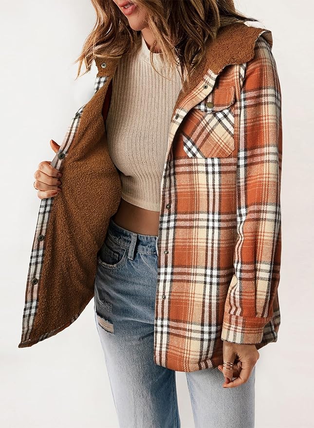 Elvessa | Elegant Plaid Flannel Jacket