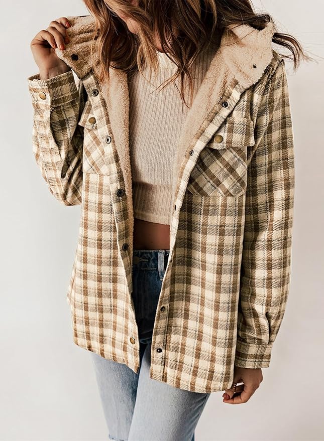 Elvessa | Elegant Plaid Flannel Jacket