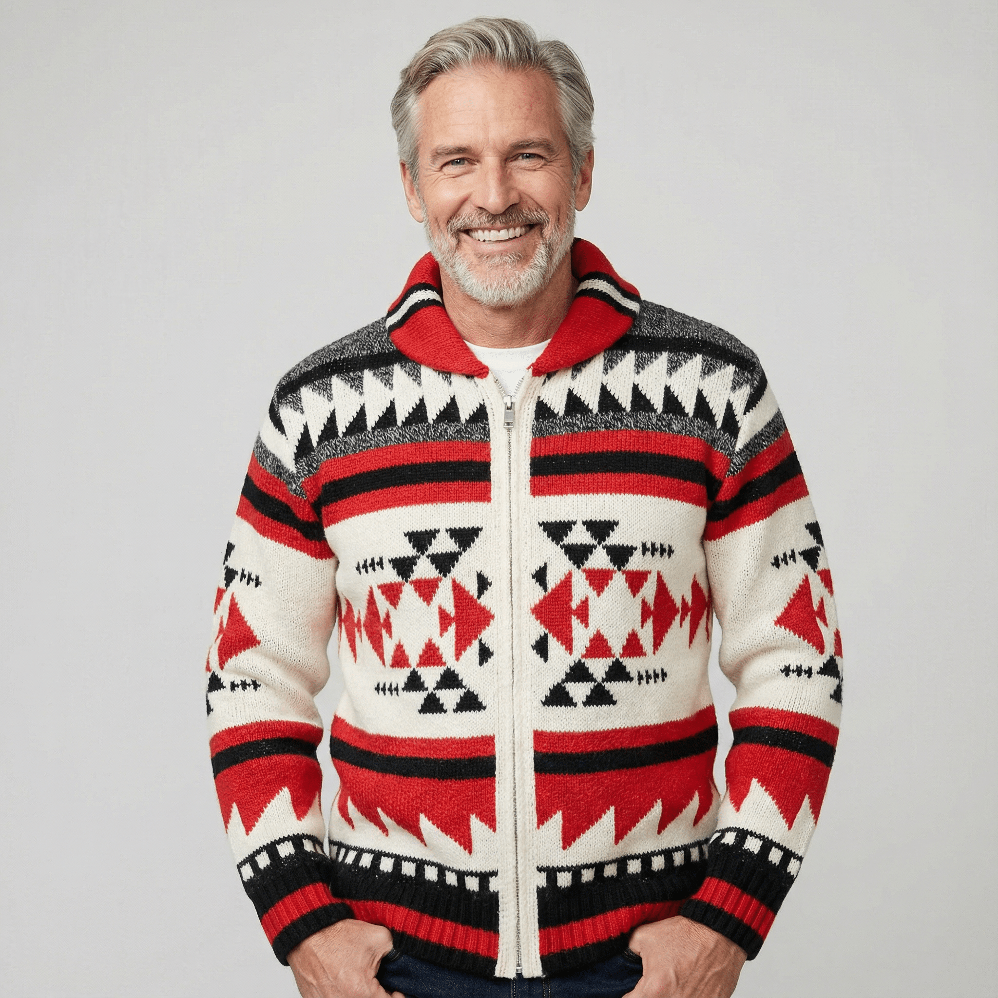 Dominic | Geometric Zip-Knit Cardigan - Sleek, Cozy Knitwear