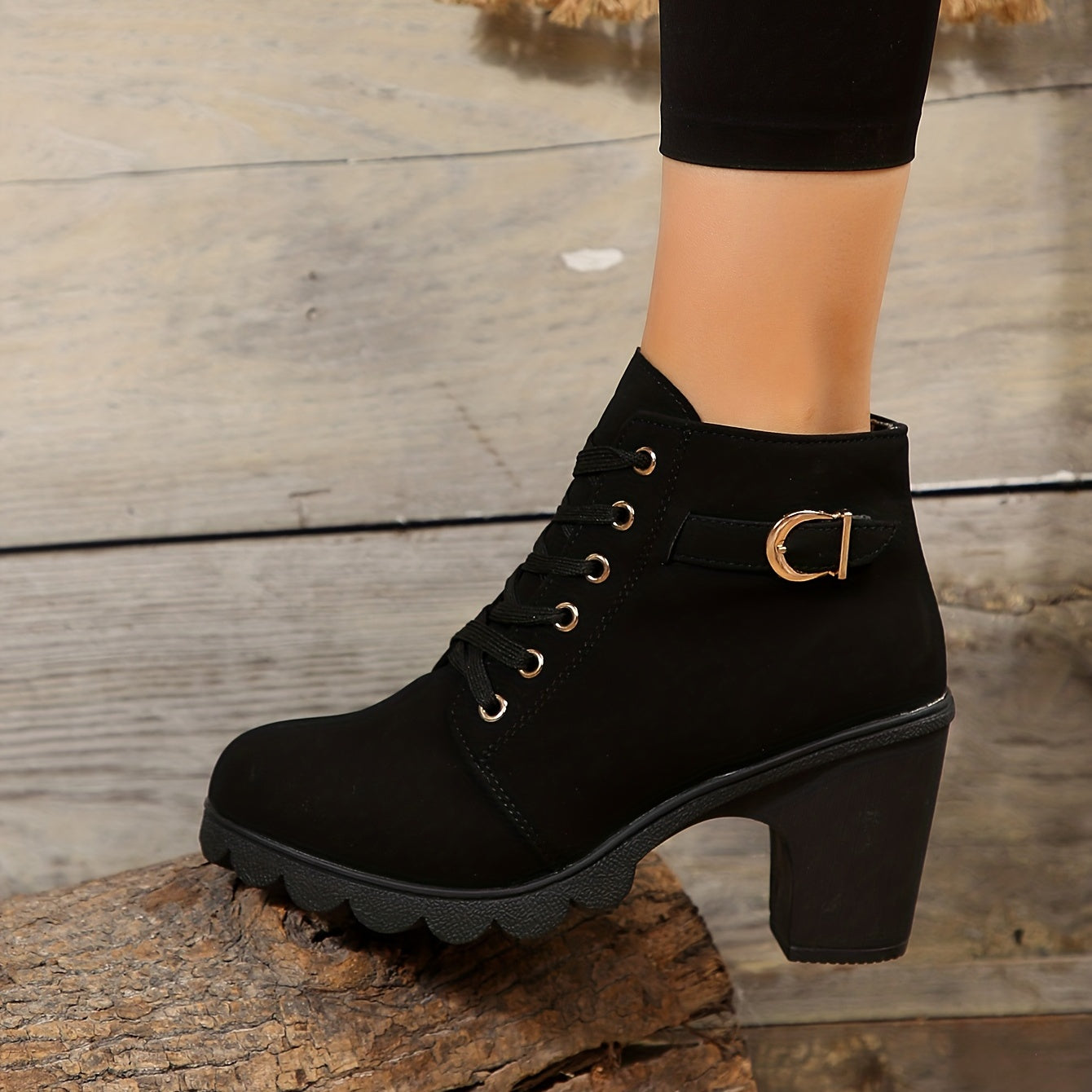 Yael - Elegant Leather Lace-up Booties