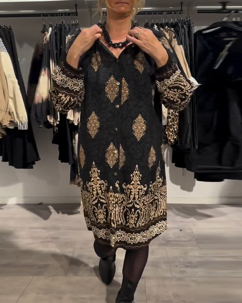 Vintage-Inspired Button-Front Dress