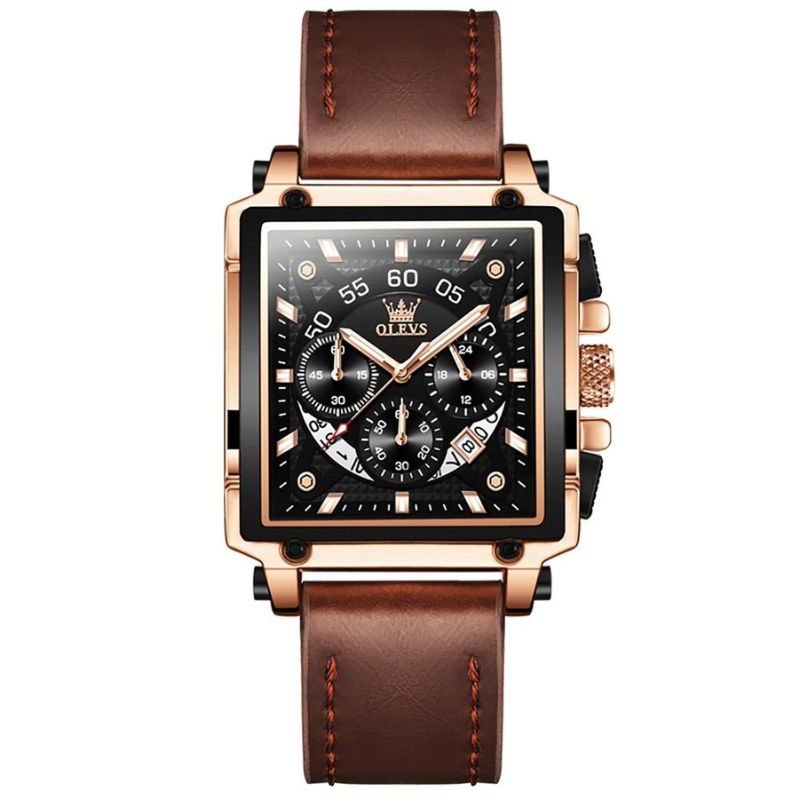 Elegant chronograph watch with square dial for a sophisticated style