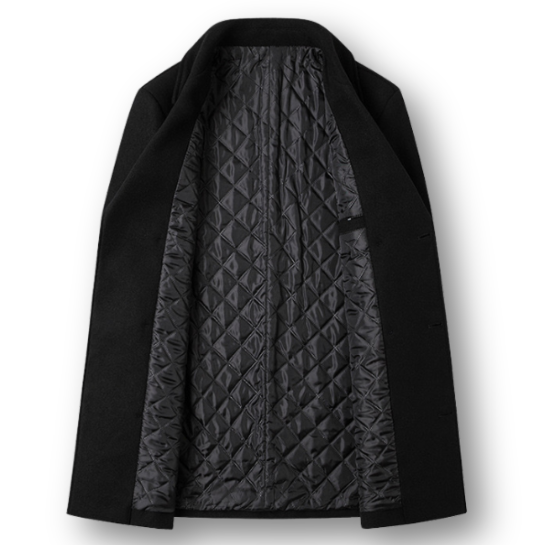 Silvan | Elegant Double-Breasted Coat in Premium Wool – Refined and Comfortable Style