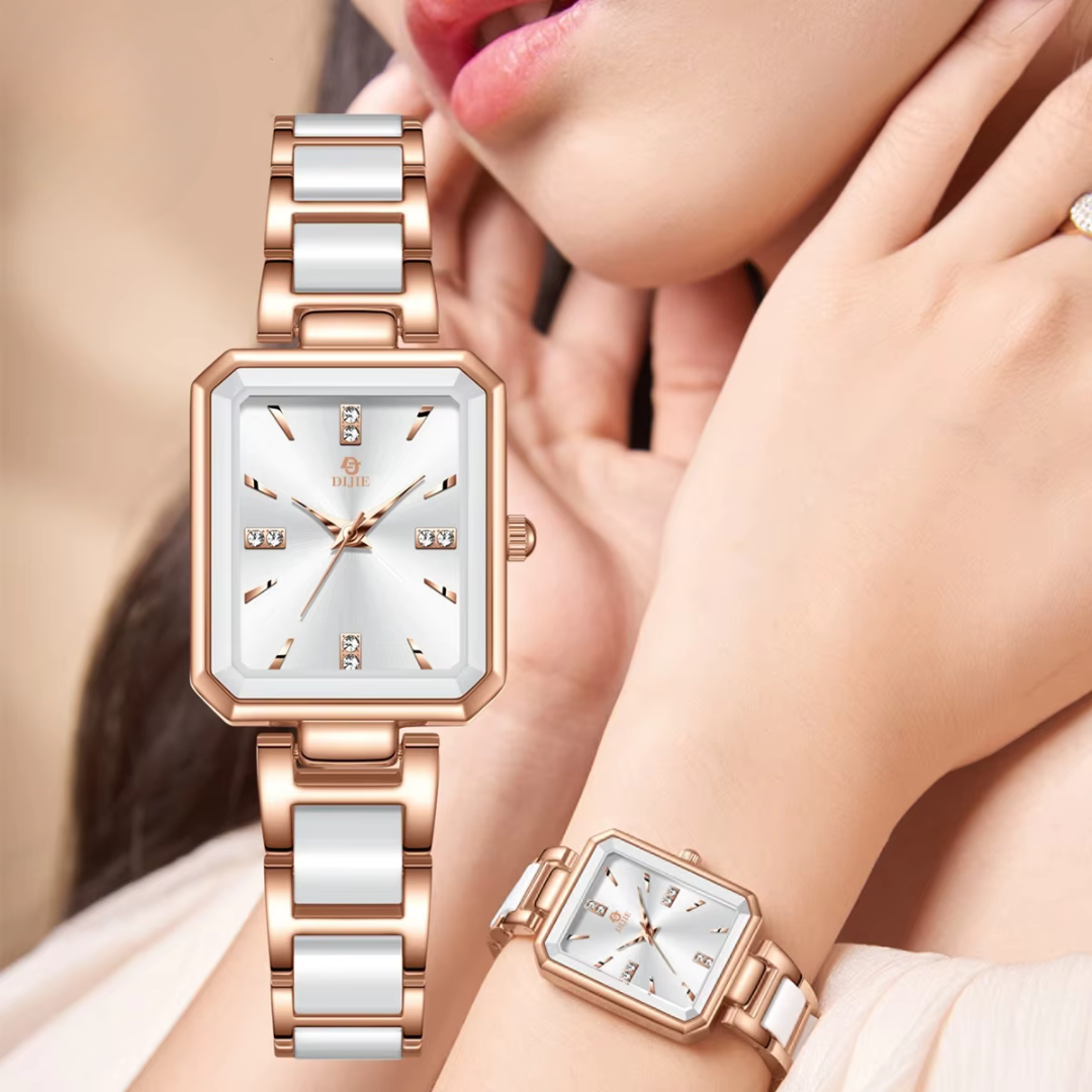 Elegant Luxury Diamond Square Quartz Watch for a Sleek and Stylish Look