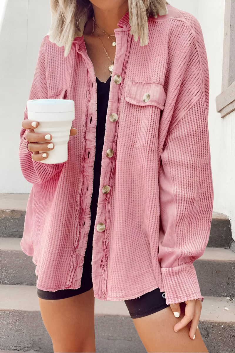 Mila - Comfortable Knit Cardigan with Ruffled Pattern