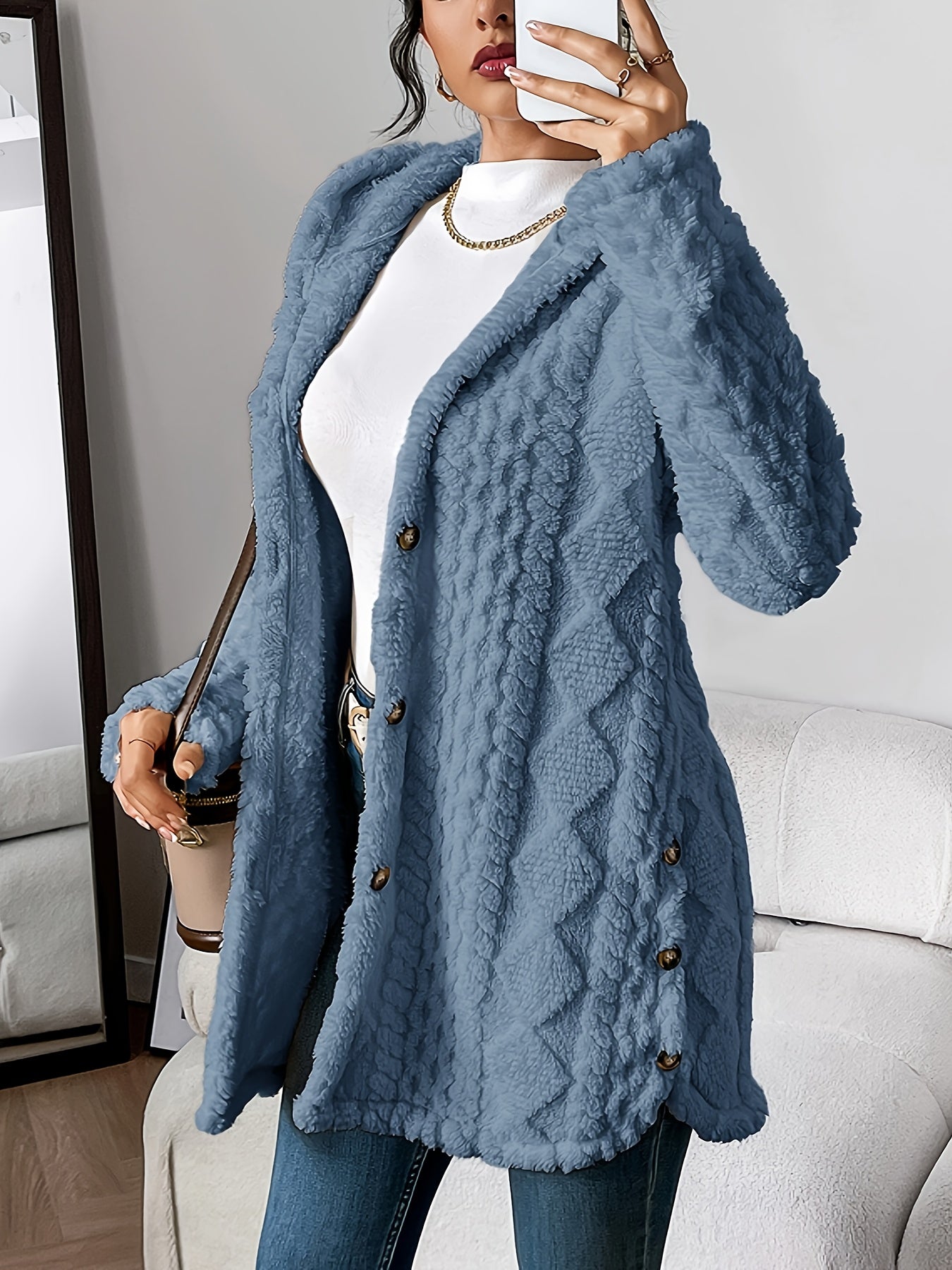 Chateau Elise™ Luxe Plush Hooded Cardigan - Supreme Comfort and Style