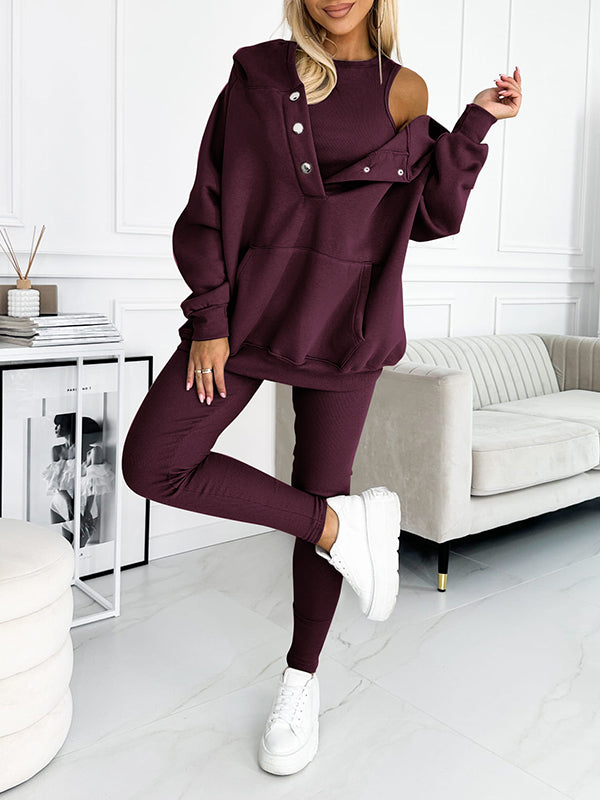 Cozy, Casual 3-Piece Sweatshirt Set for Everyday Comfort