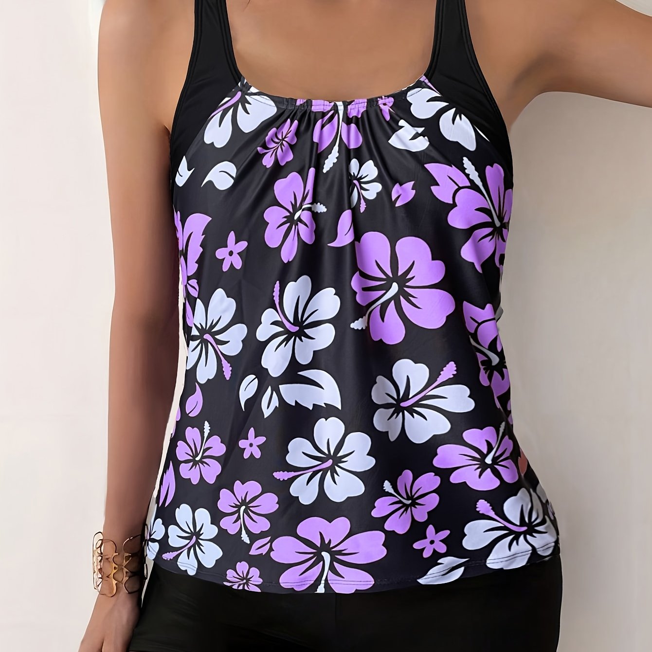Floral Print Tankini Set – Vibrant Two-Piece Swimsuit