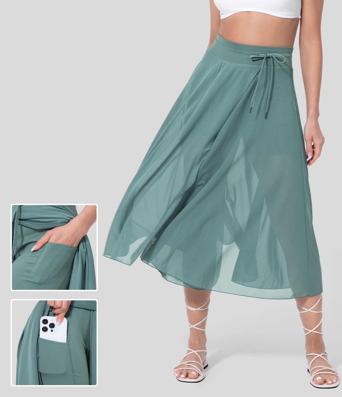 REVERIE - 2-in-1 Midi Skirt for Women, Guaranteed Elegance and Versatility