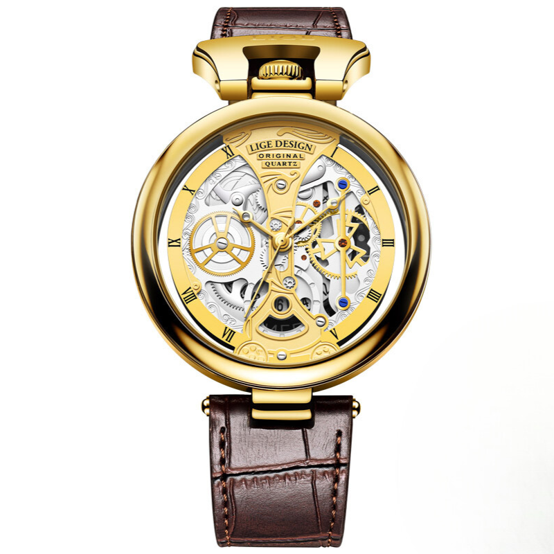 Elegant hollow-design business watch for a sophisticated style