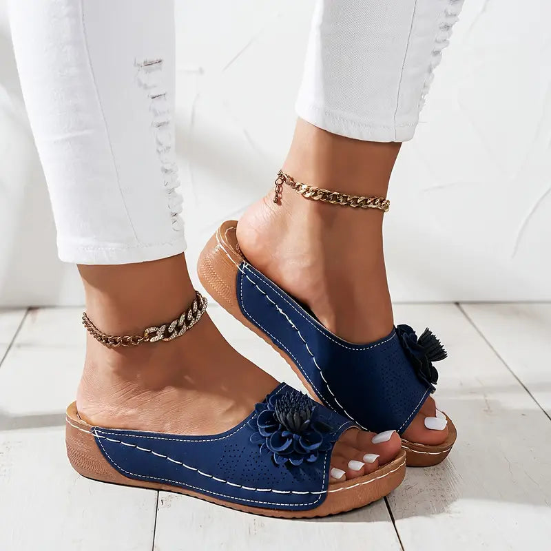 FLORA | Elegant Orthopedic Sandals with Floral Pattern