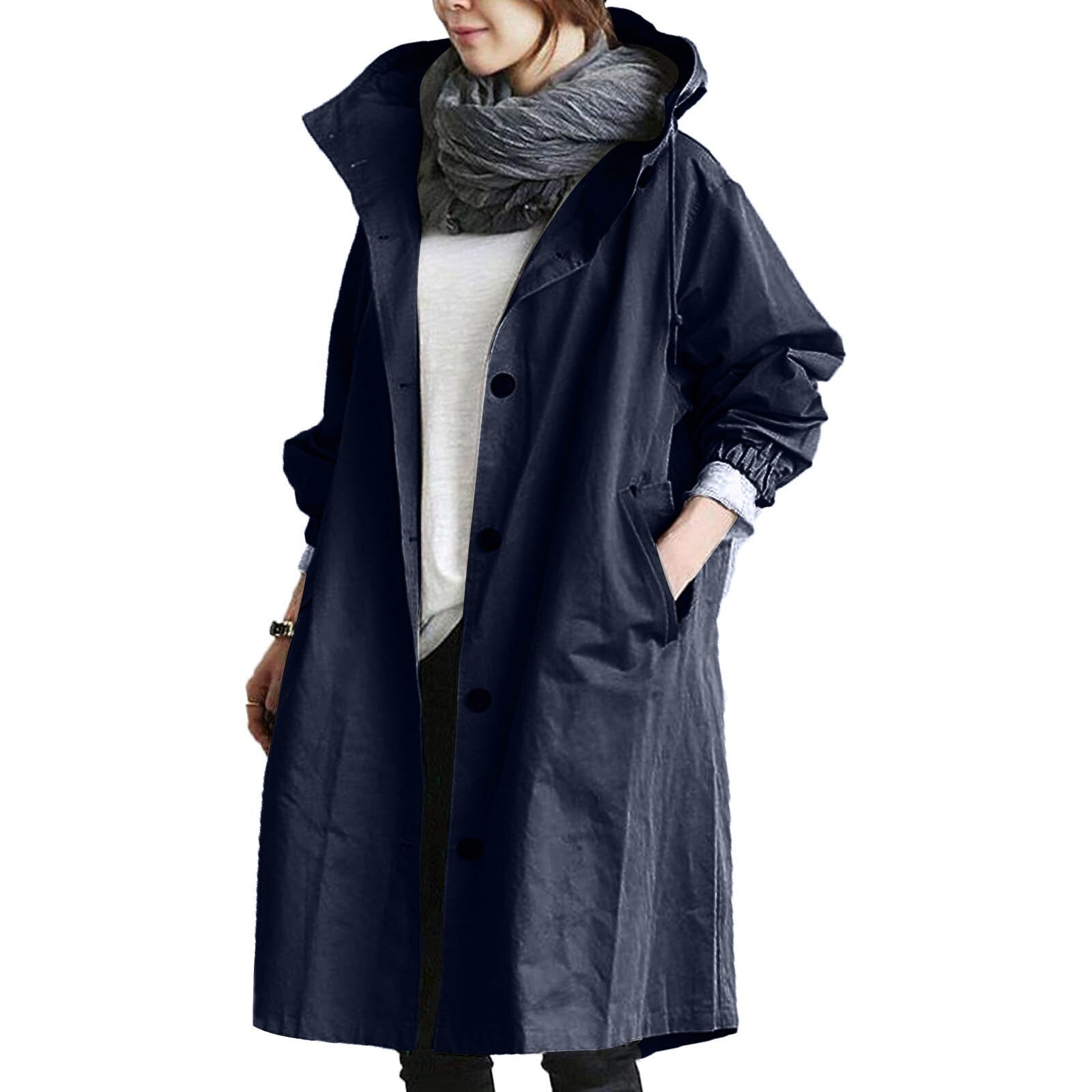 Long raincoat for women, warm and stylish winter coat