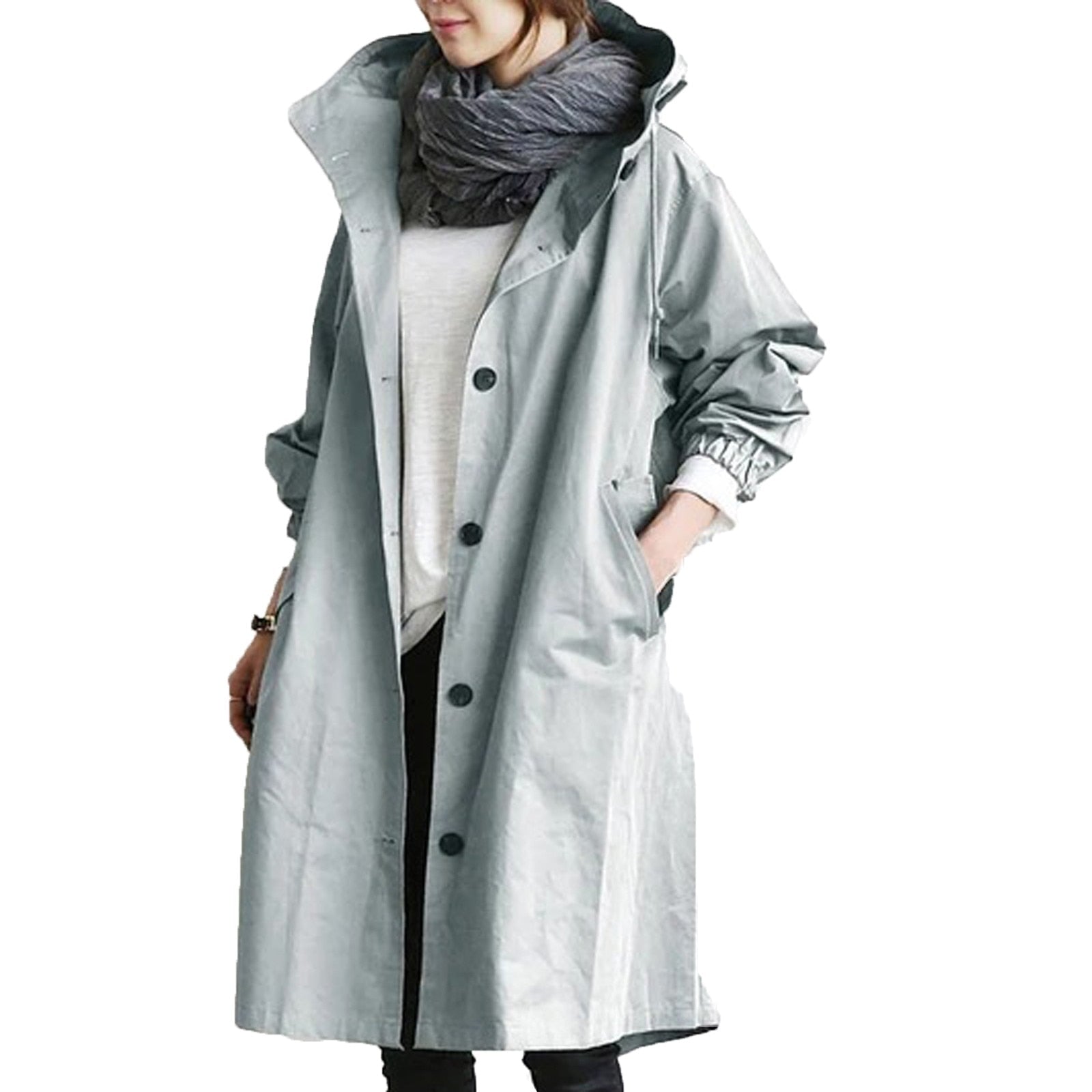 Long raincoat for women, warm and stylish winter coat