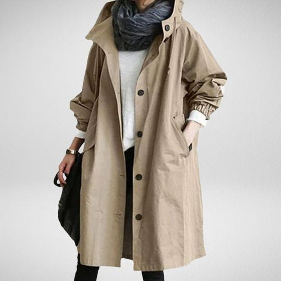 Long raincoat for women, warm and stylish winter coat