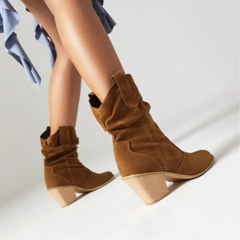 Women's Western Cowboy-Style Retro Fashion Boots - Chic Vintage-Inspired Western Footwear
