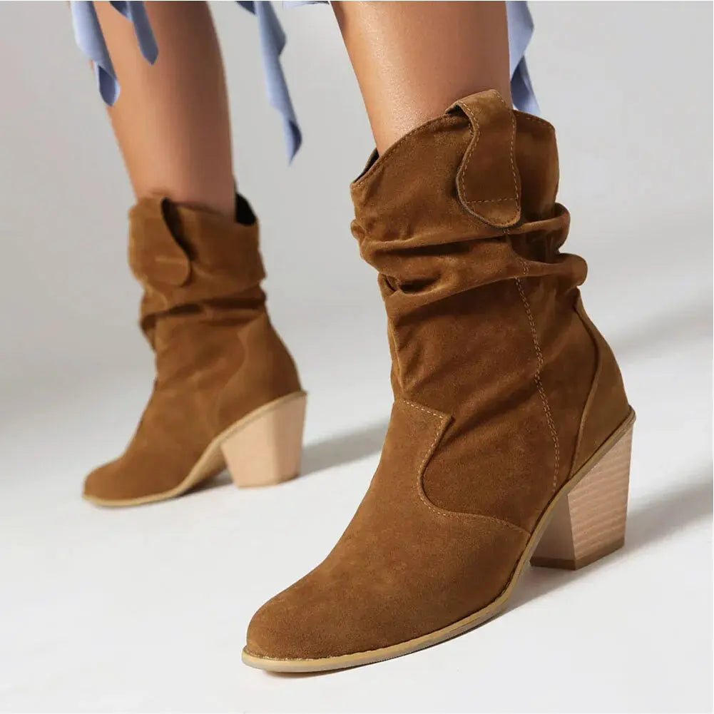 Women's Western Cowboy-Style Retro Fashion Boots - Chic Vintage-Inspired Western Footwear